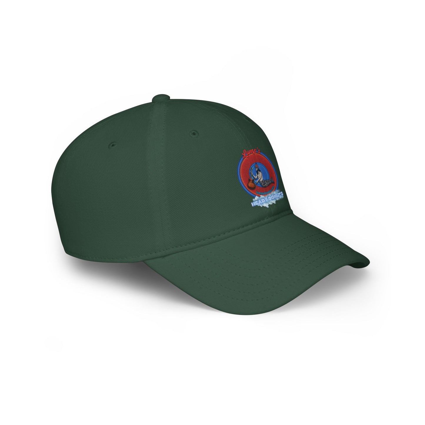 Lumpy Donut Baseball Cap - "Lump's Logo Donut Cap" - vivid red donut w/