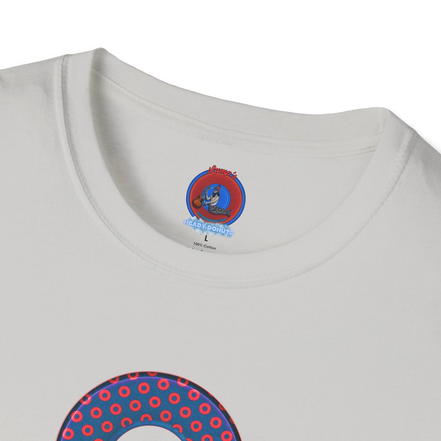 Plain Donuts/Unisex Soft-Style - "Plain Electric Paradoxical Donuts" - dark blue/red donuts