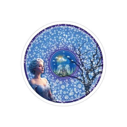 Donut Bumper/Outdoor Sticker - "The Donut Locked in Glaciers" - blue/purple donut - [Die-Cut] 6"x 6"