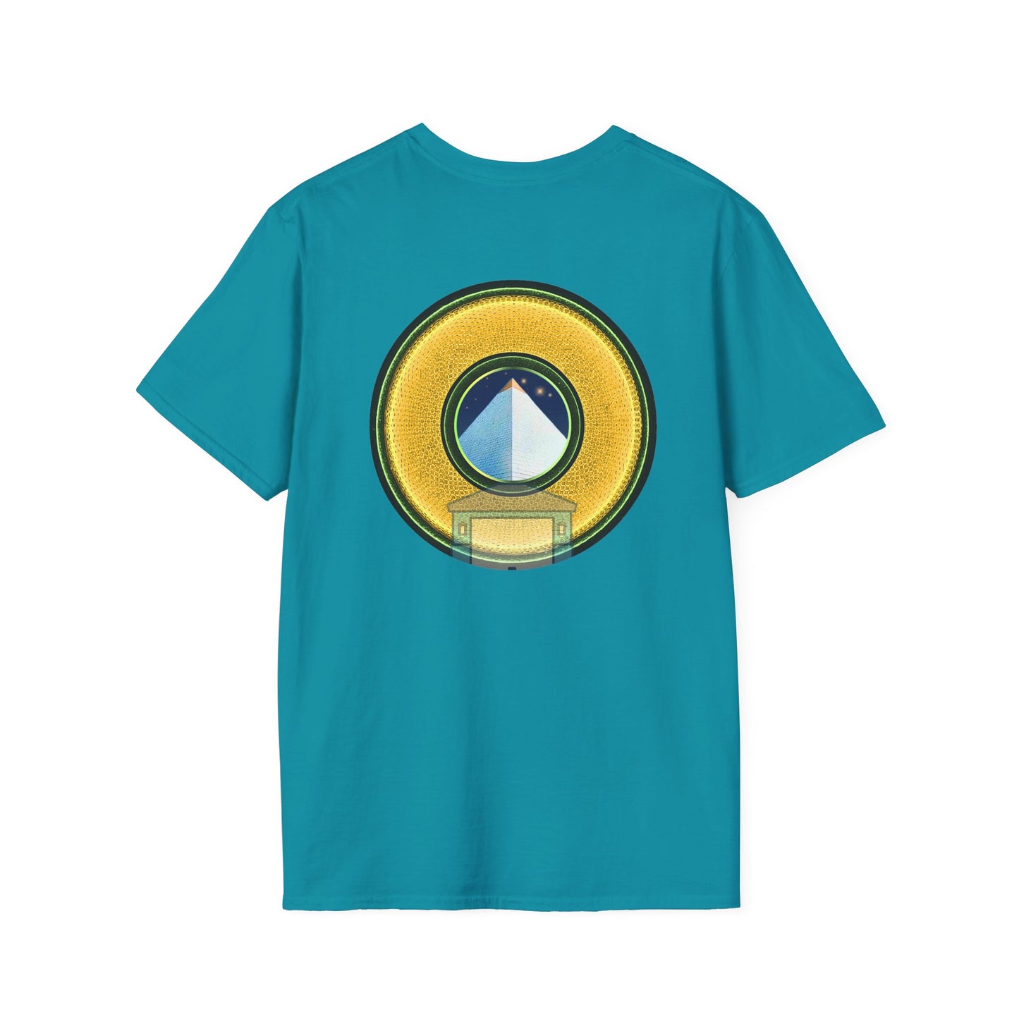 Classic Donut Tee - Unisex Soft-Style - "Limestone Donuts so Large" - variant 4 - golden donut w/garage