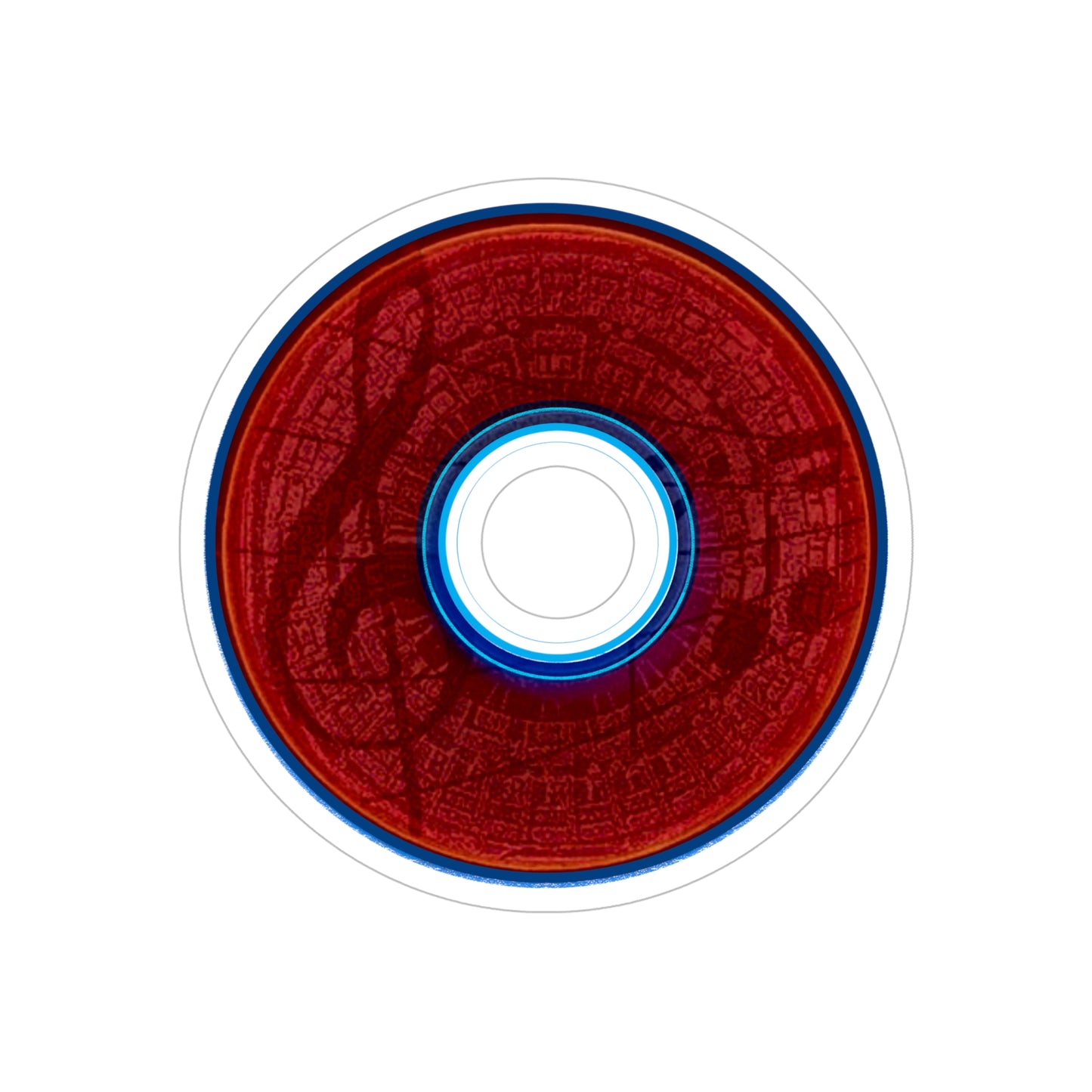 Donut Bumper/Outdoor Sticker - "The Musically Gifted Donut" - series 1.0 - red donut w/hole - [Die-Cut] 6"x 6"