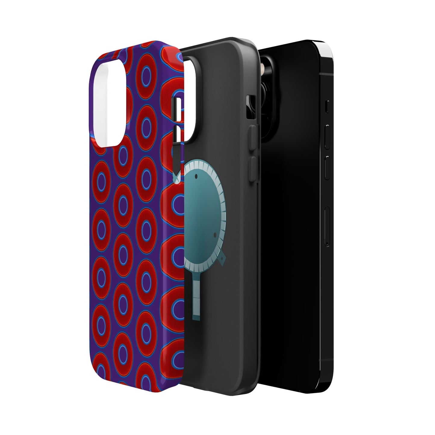 Magnetic Tough Donut Case - red vivid donut print w/purple background
