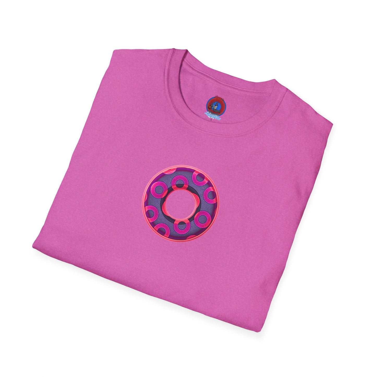 Plain Donuts/Unisex Soft-Style - "Plain Rustic Paradoxical Donuts" - magenta/dark purple donuts