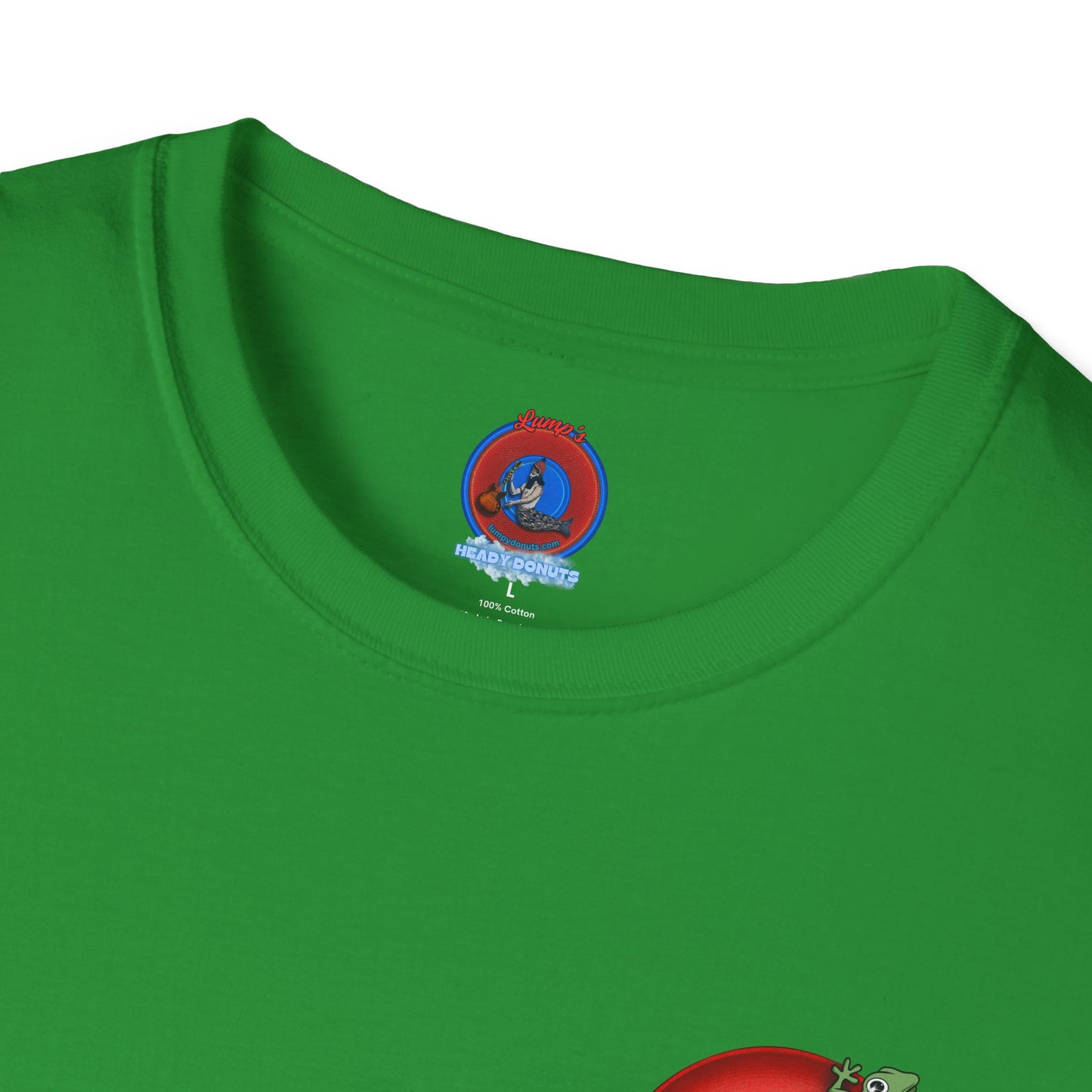 Classic Donut Tee - Unisex Soft-Style - "Practically Extinct Tee Shirt" - plump vivid red donut - variant 1