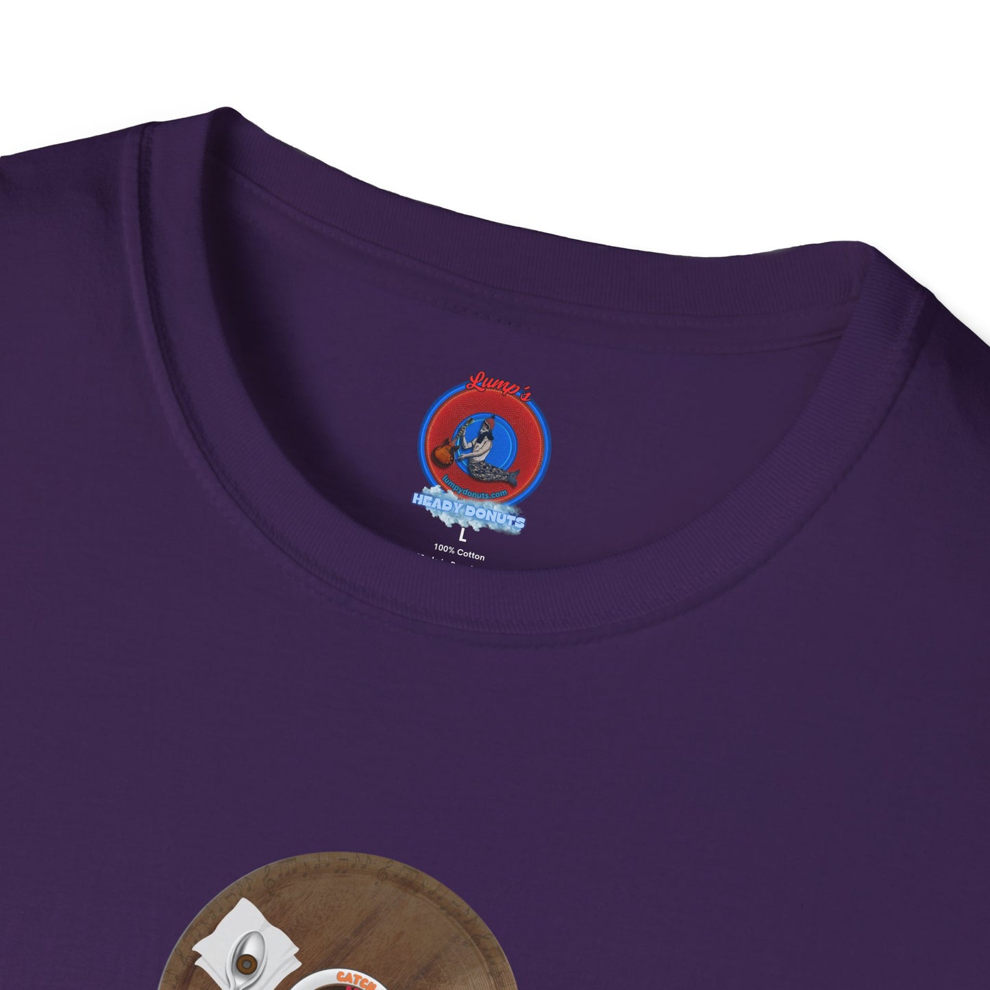 Coffee Traders Tee - Unisex Soft-Style - "Columbia House CDs " - paradoxical donut - variant 1 - coffee front/logo back