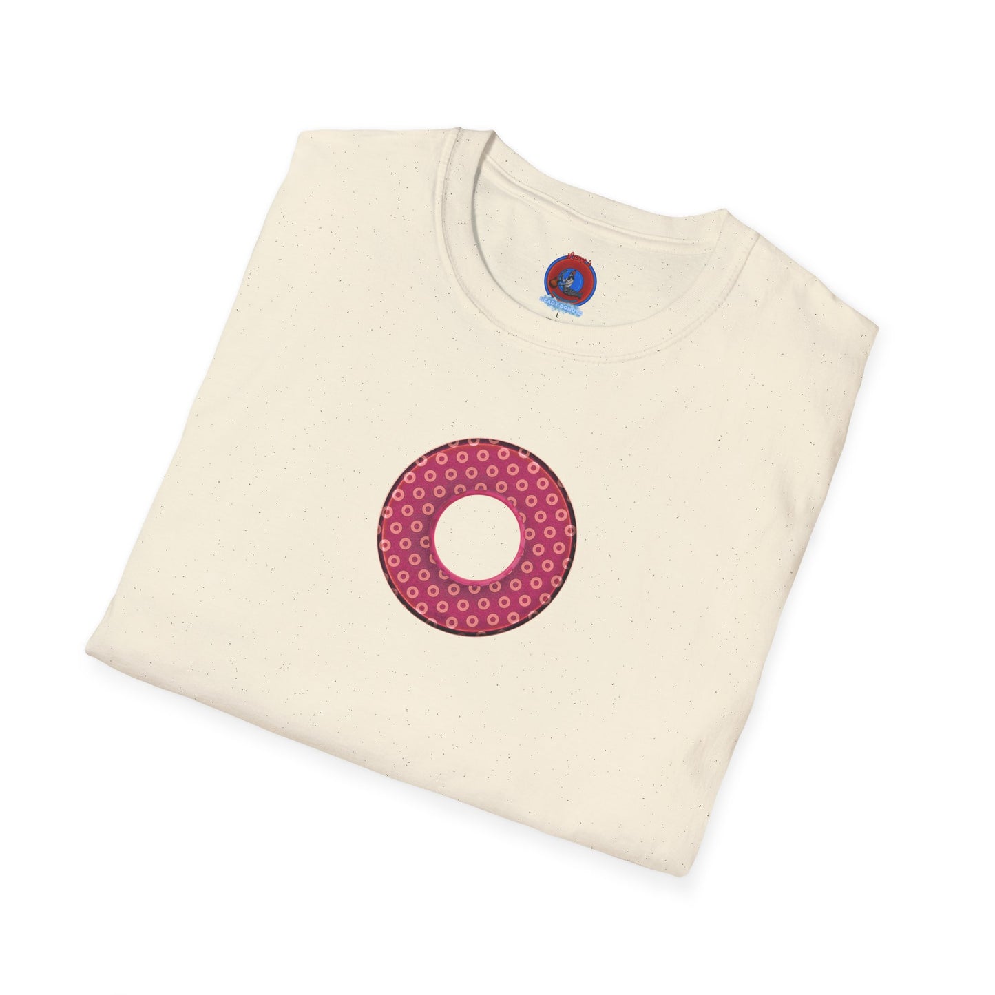 Plain Donuts/Unisex Soft-Style - "Plain Electric Paradoxical Donuts" - dark magenta/coral donuts
