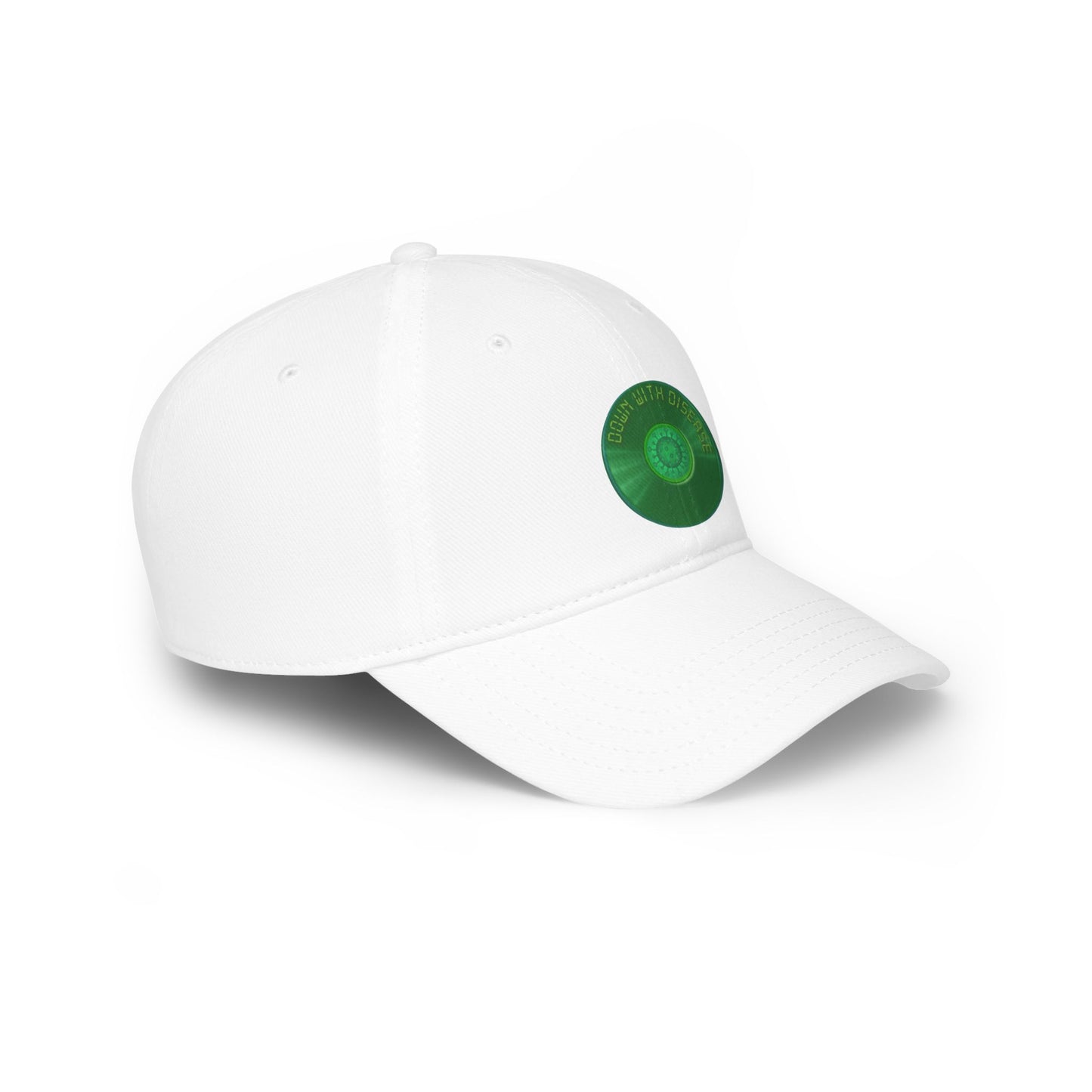 Lumpy Donut Baseball Cap - "Down with this Baseball Cap" - vivid green record donut w/