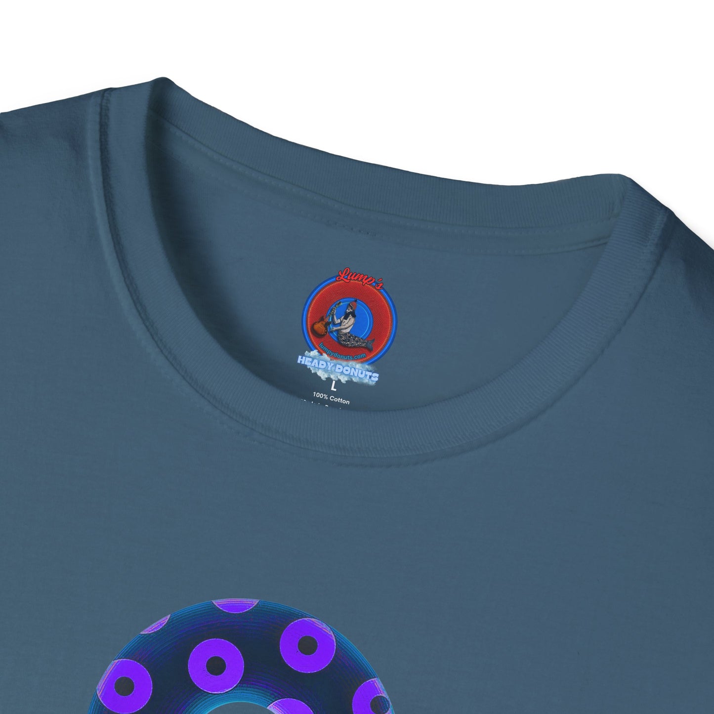 Plain Donuts/Unisex Soft-Style - "Plain Blimpy Paradoxical Donuts" - dark steel blue/vivd dark purple donuts