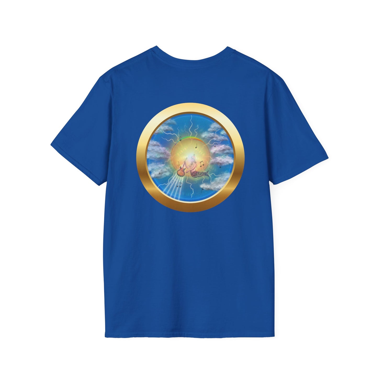 Classic Donut Tee - Unisex Soft-Style - "The Divided Donut" - variant 1 - blue/blue donut [*50% to The Divided Sky Foundation]