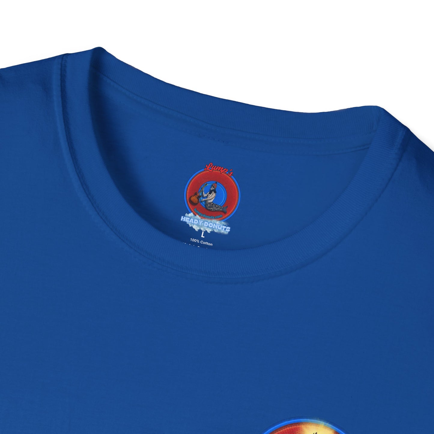 Classic Donut Tee - Unisex Soft-Style - "It's Always Phishmas in Philly" - rustic red/blue donut