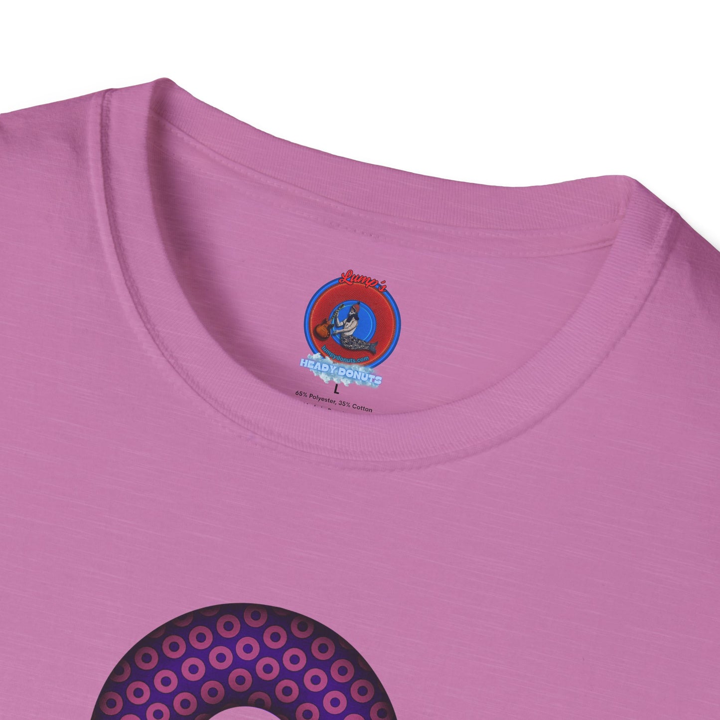 Plain Donuts/Unisex Soft-Style - "Plain Paradoxical Grided Donuts" - magenta/purple donuts
