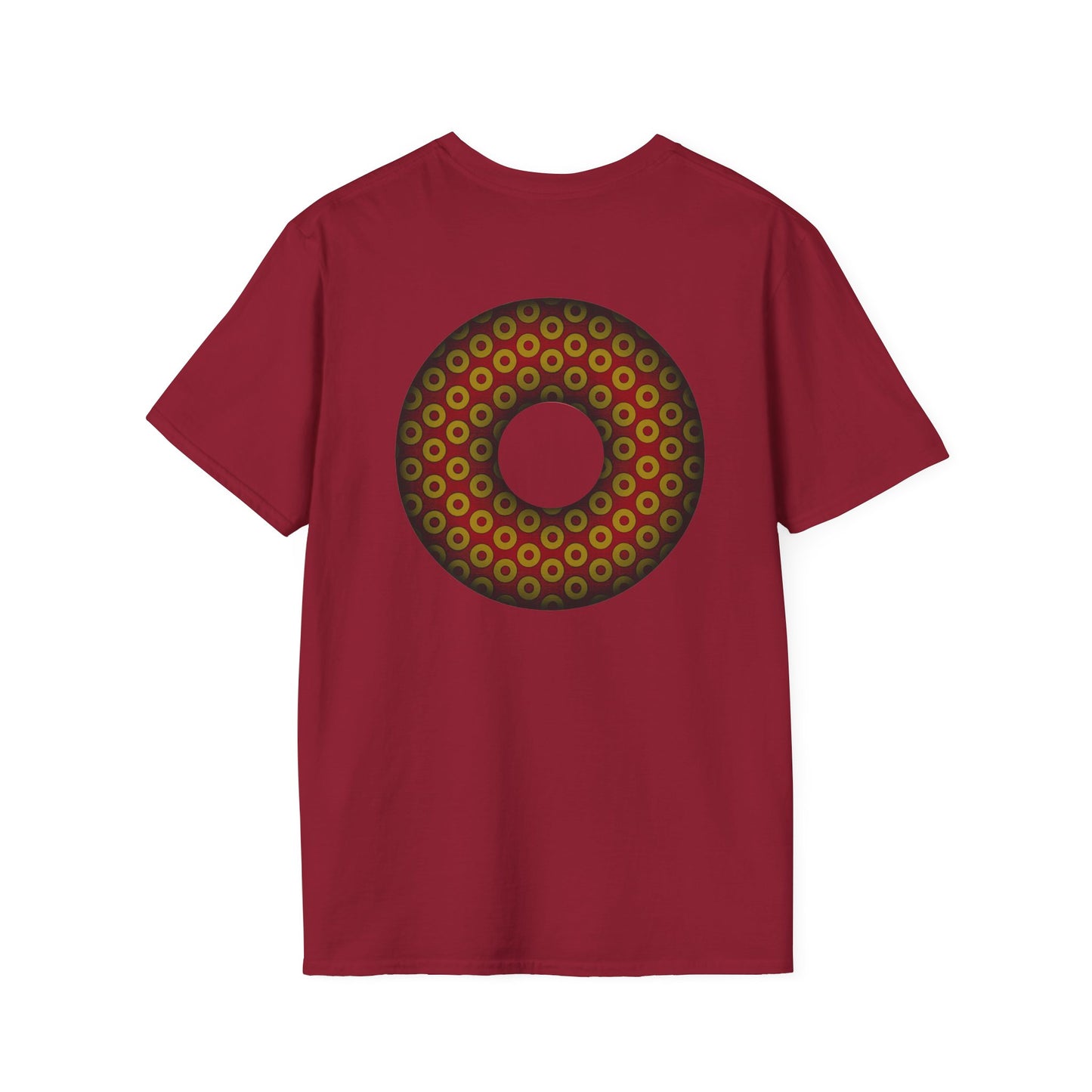 Plain Donuts/Unisex Soft-Style - "Plain Paradoxical Grided Donuts" - gold/burgundy donuts