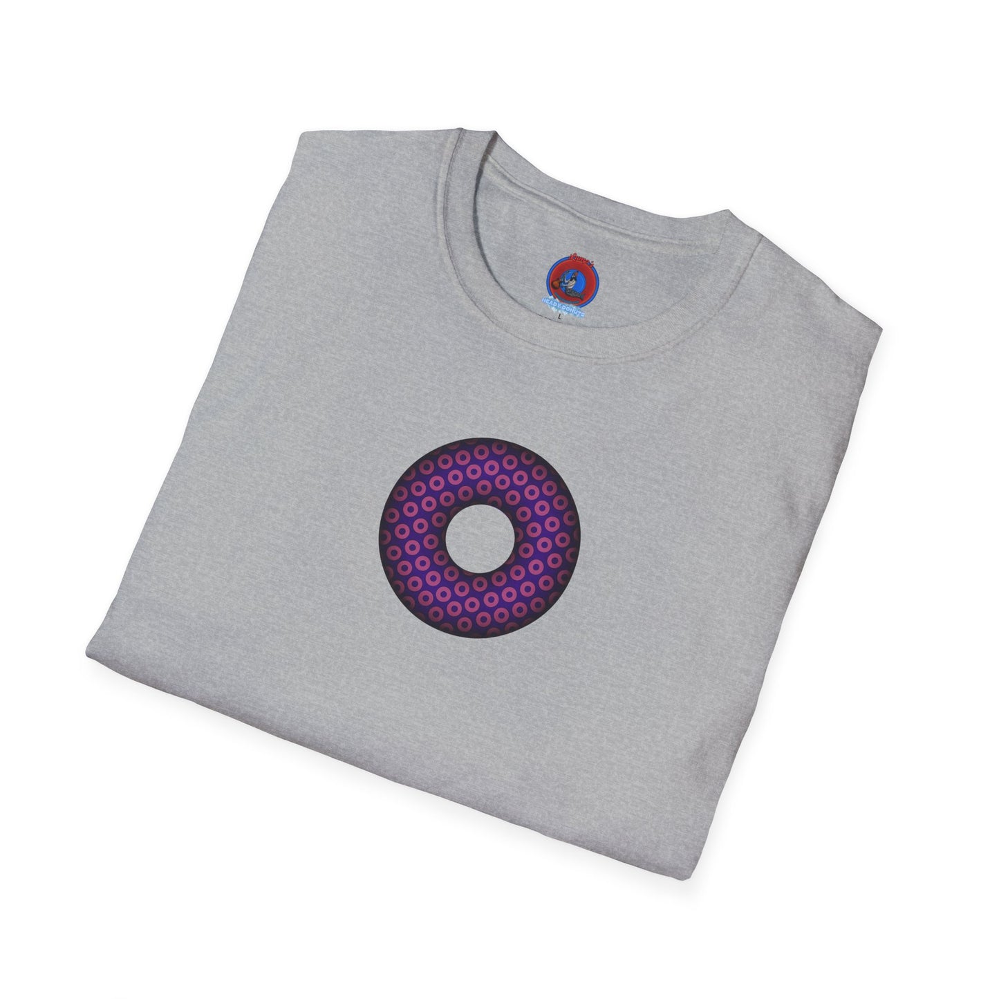 Plain Donuts/Unisex Soft-Style - "Plain Paradoxical Grided Donuts" - magenta/purple donuts