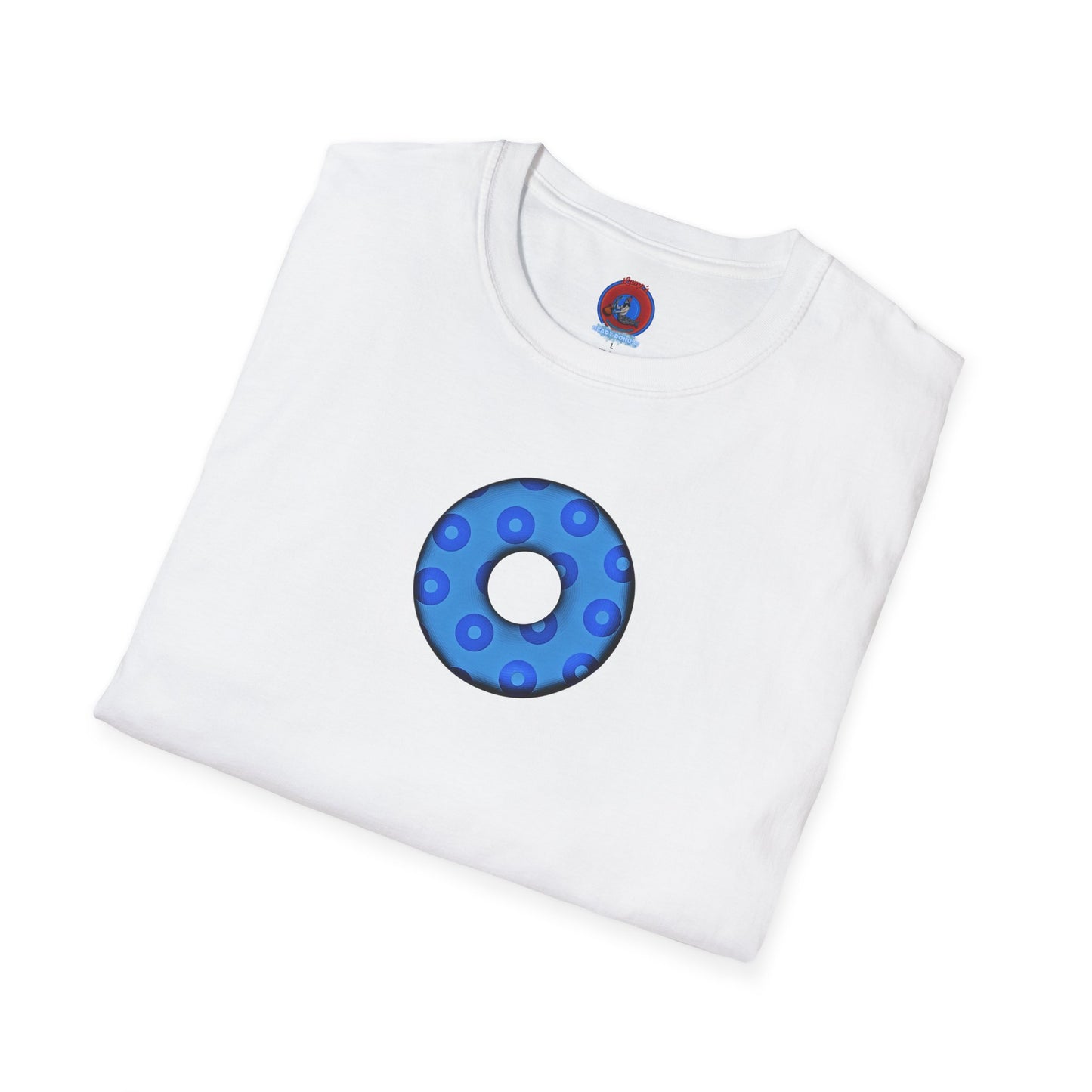 Plain Donuts/Unisex Soft-Style - "Plain Blimpy Paradoxical Donuts" - blue/light blue donuts