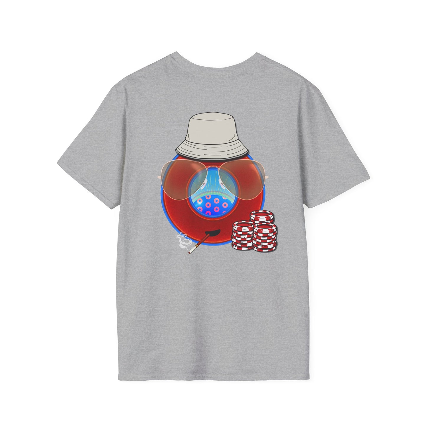 Classic Donut Tee - Unisex Soft-Style - "Gonzo Donut - Fear and Loathing in Gamehendge" - vivid red donut