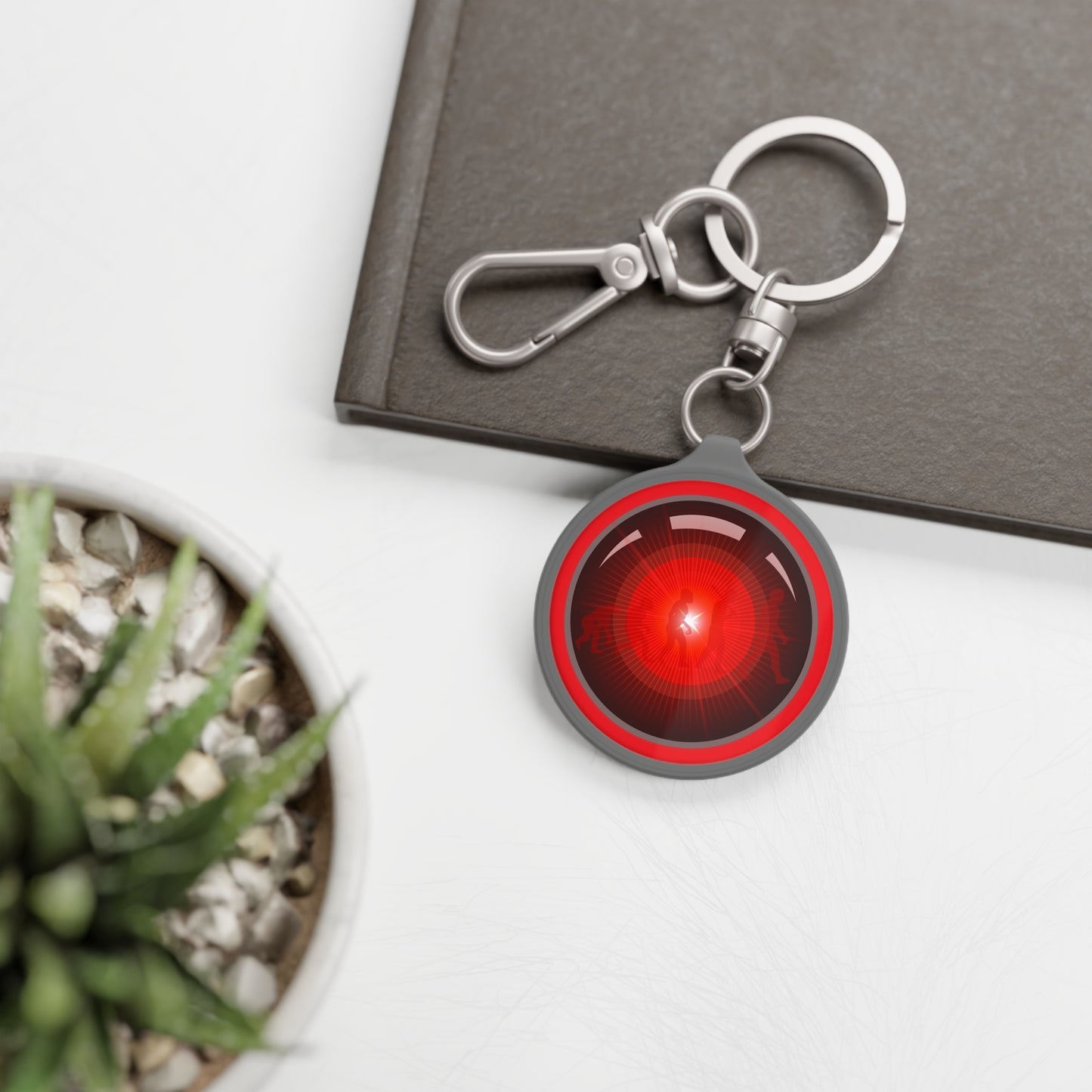 Lumpy Donut Keychain - "2025: A Donut Odyssey - Hal's Donut" - series 1.0 - variant 1 - red/black donut