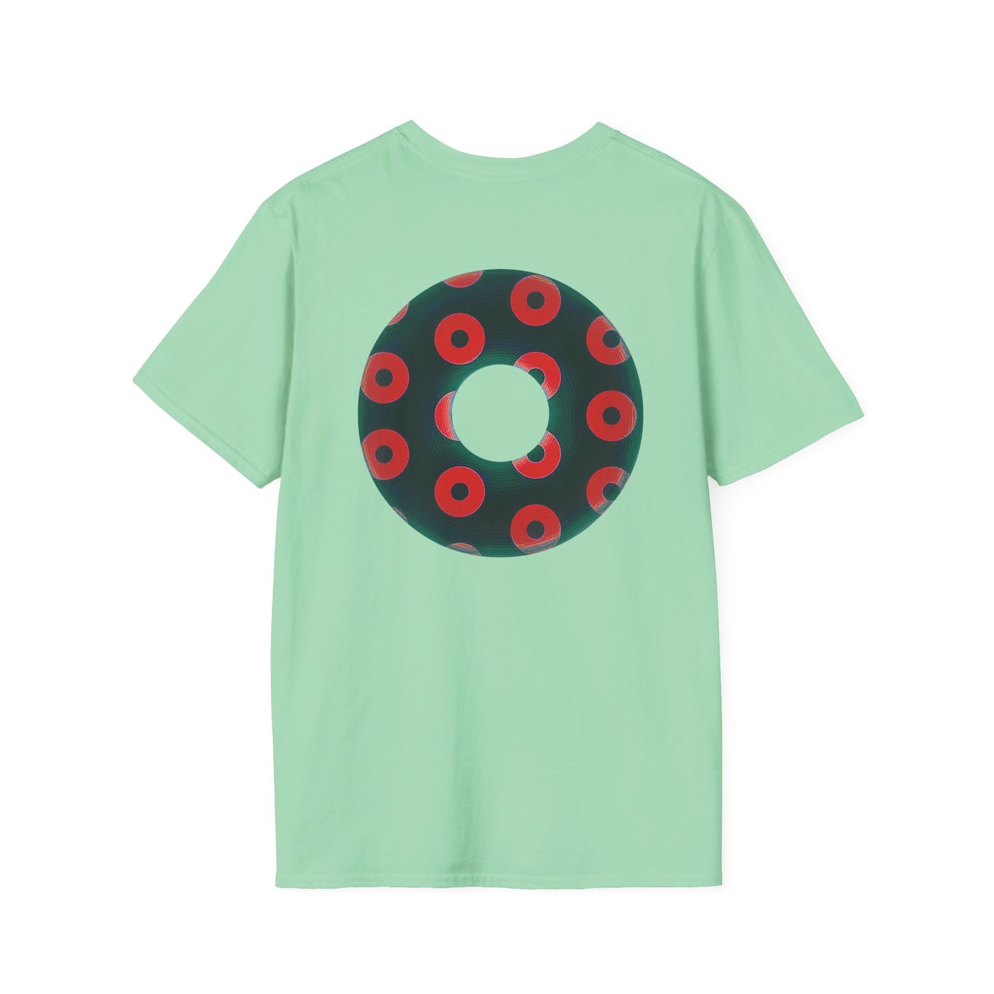 Plain Donuts/Unisex Soft-Style - "Plain Blimpy Paradoxical Donuts" - dark green/red donuts