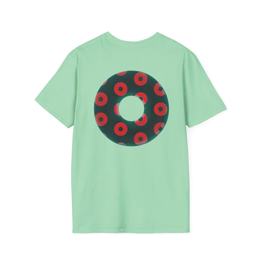 Plain Donuts/Unisex Soft-Style - "Plain Blimpy Paradoxical Donuts" - dark green/red donuts