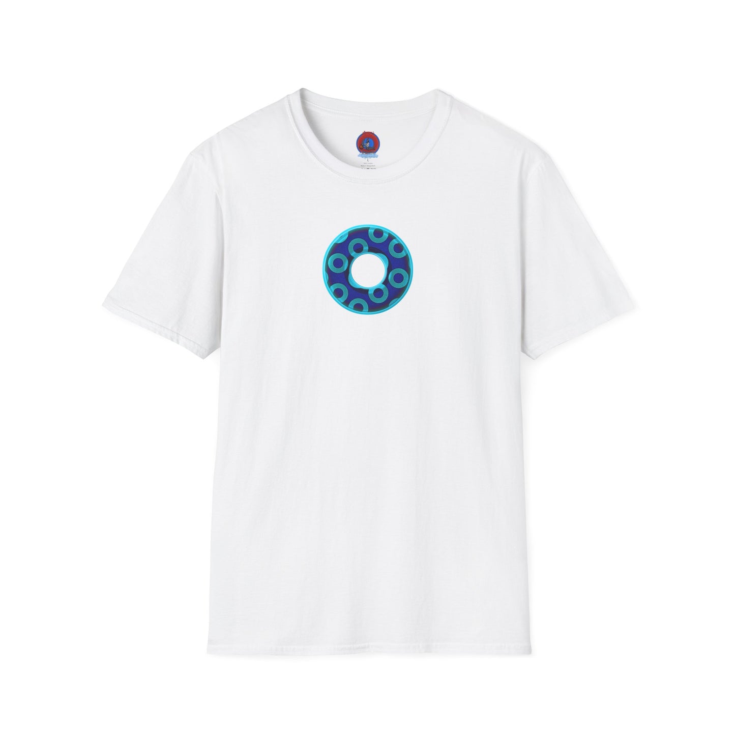 Plain Donuts/Unisex Soft-Style - "Plain Rustic Paradoxical Donuts" - aquamarine/dark blue donuts