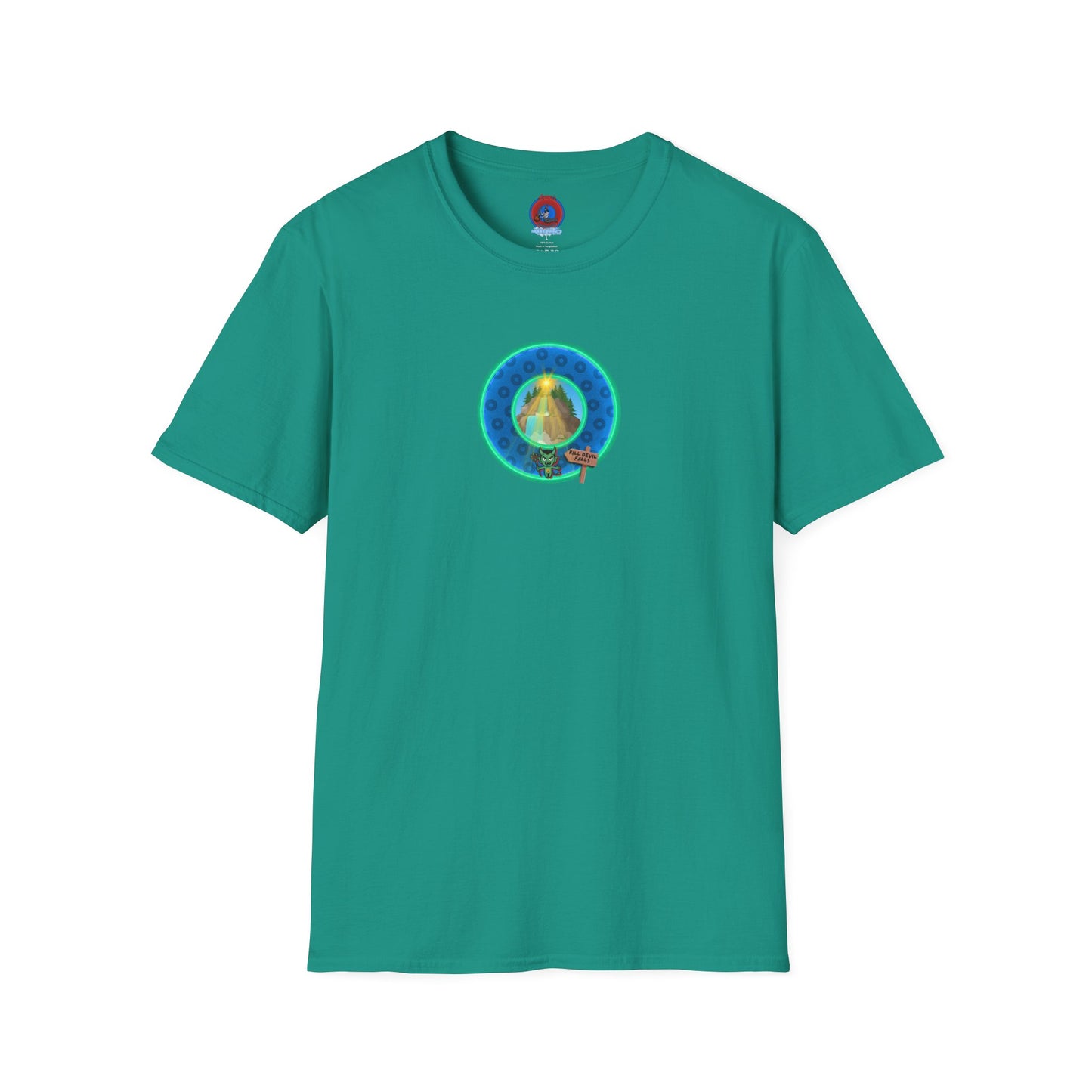 Classic Donut Tee - Unisex Soft-Style - "Devil's Drowning Donuts" - blue/green paradox donut