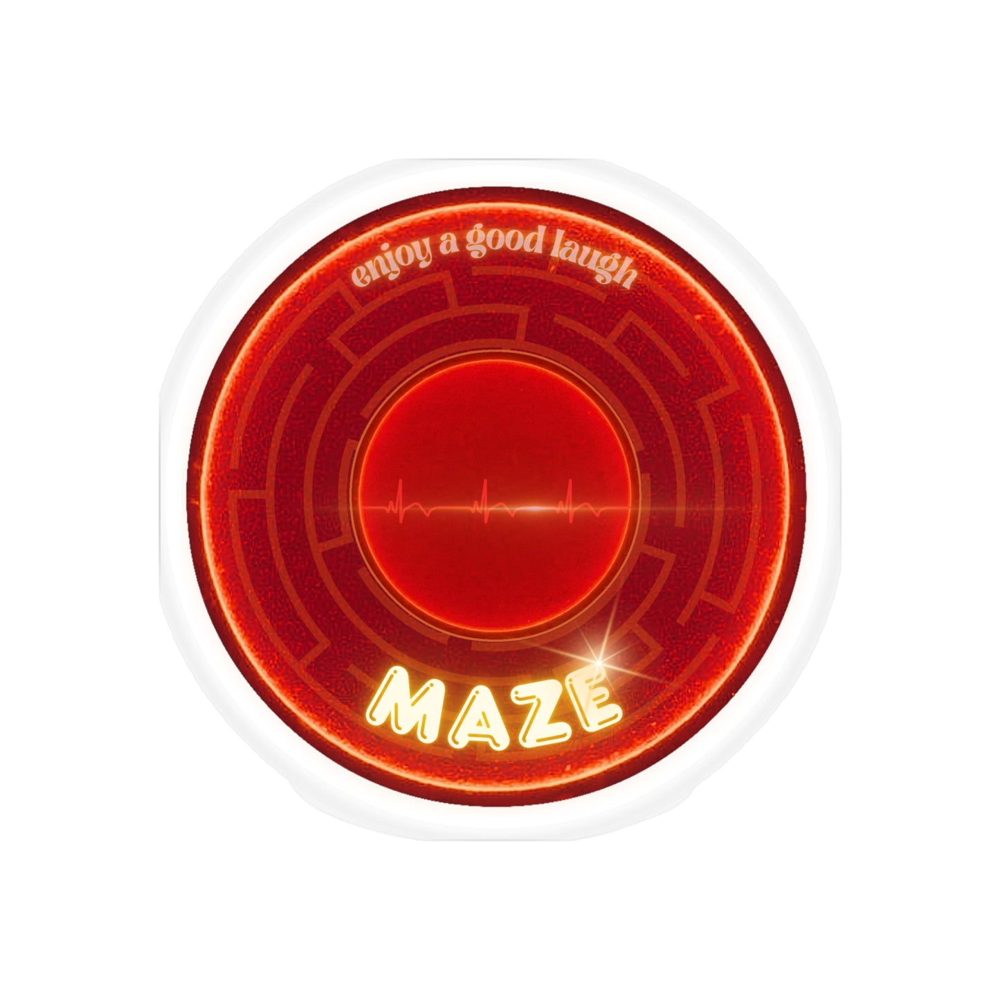 Donut Bumper/Outdoor Sticker - "The Amazing Donut" - series 1.0 - variant 1 - red donut - [Die-Cut] 6"x 6"