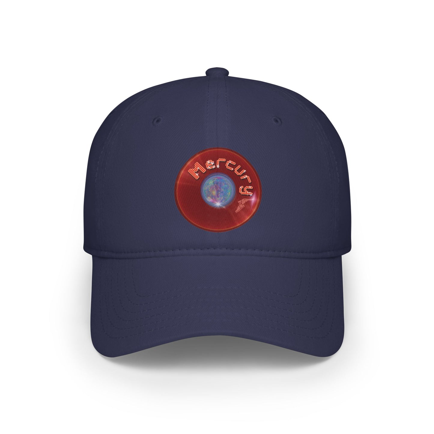 Lumpy Donut Baseball Cap - "Donut of the Gods" - variant 2 - vivid red record donut w/