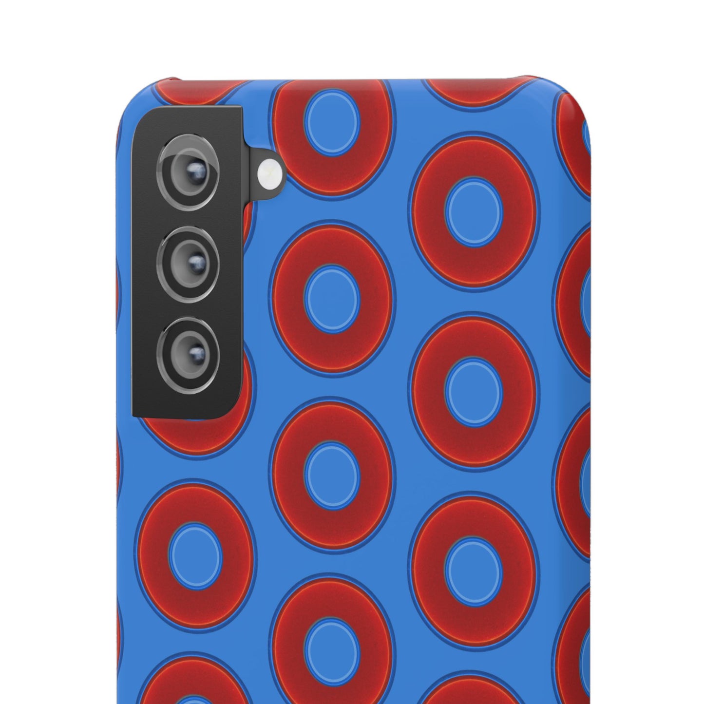 Lumpy Donut Snap Case - red vivid donut print w/light royal blue background