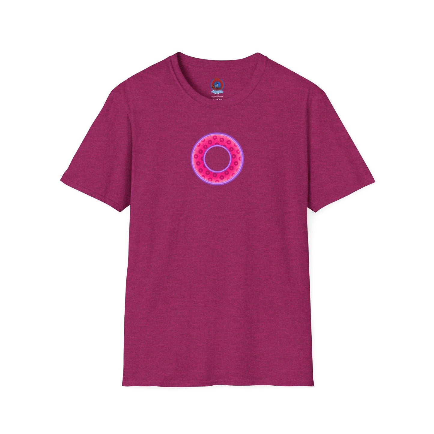 Plain Donuts/Unisex Soft-Style - "Plain Wide Mouthed Paradoxical Donuts" - magenta/light purple donuts