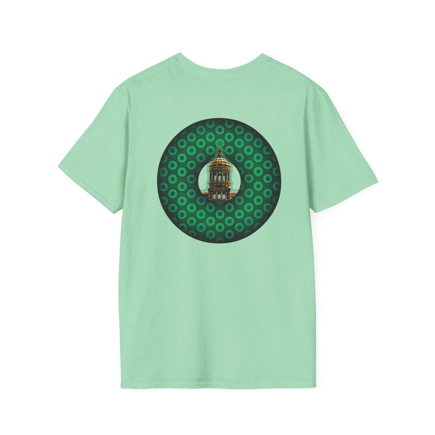 Classic Donut Tee - "Save Mondegreen City Hall Clock Tower" - paradox donut - series 1.0 - variant 2 - green donut