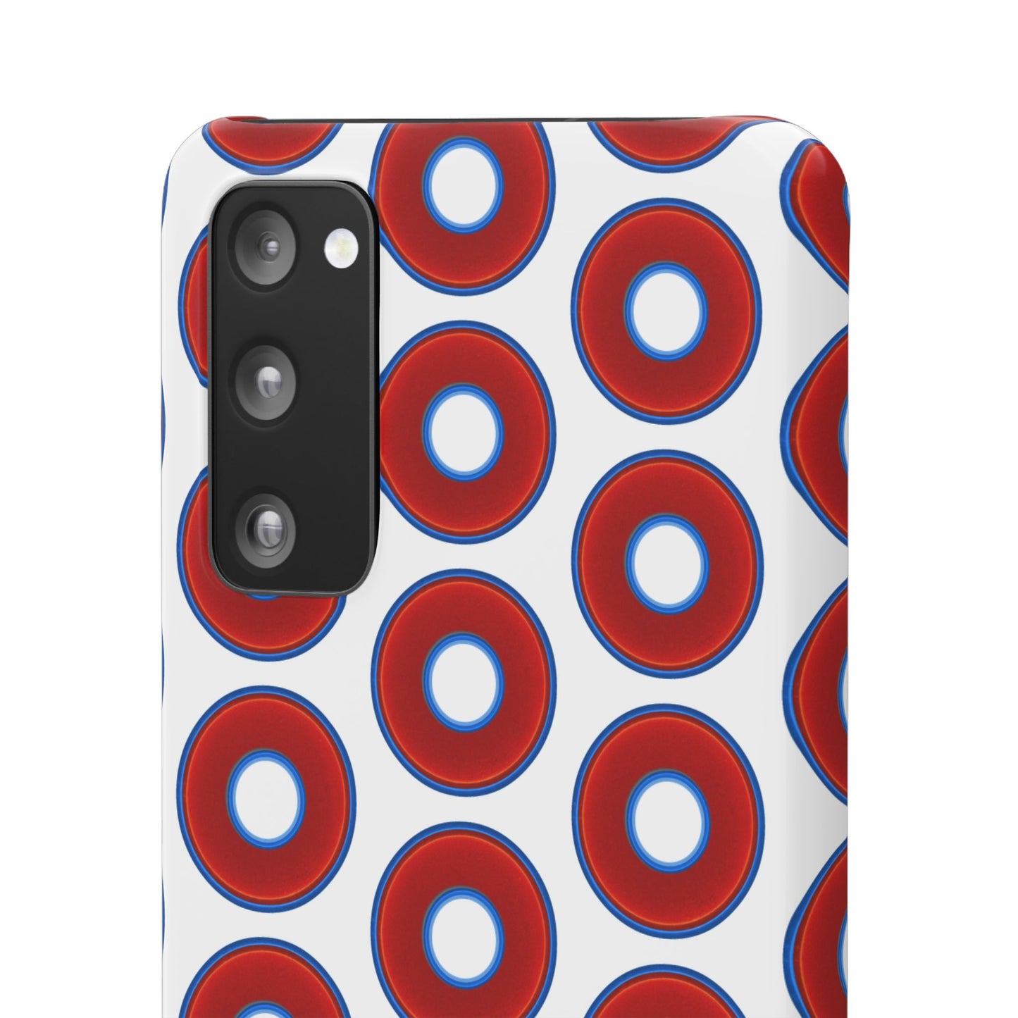Lumpy Donut Snap Case - red vivid donut print w/white background