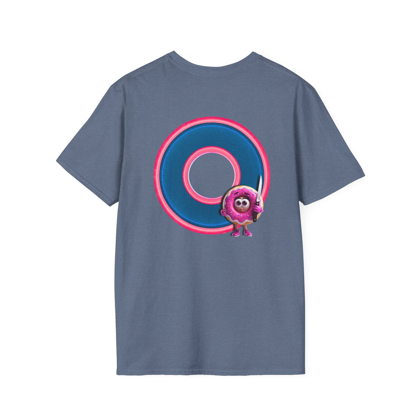 Classic Donut Tee - Unisex Soft-Style - "My Friend the Donut " - series 1.0  - variant 2 - blue/pink donut