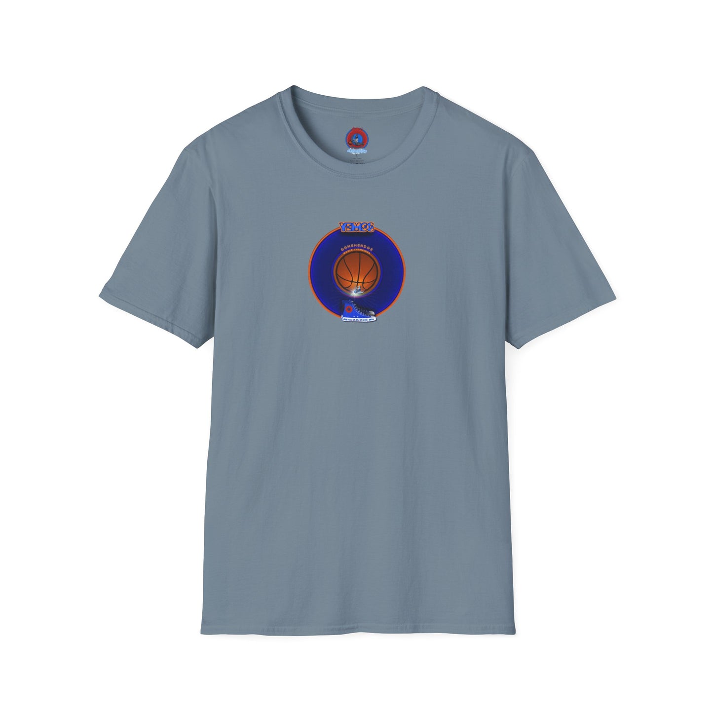 Classic Donut Tee - Unisex Soft-Style - "Diedrich Knickerbocker's Donut" - vivid blue/orange donut - variant 1