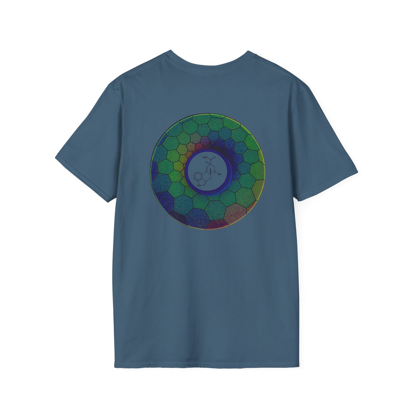 Classic Donut Tee - Unisex Soft-Style - "Dr. Albert Hofmann's Favorite Donut" - series 1.0  - variant 1 - green hexadonut