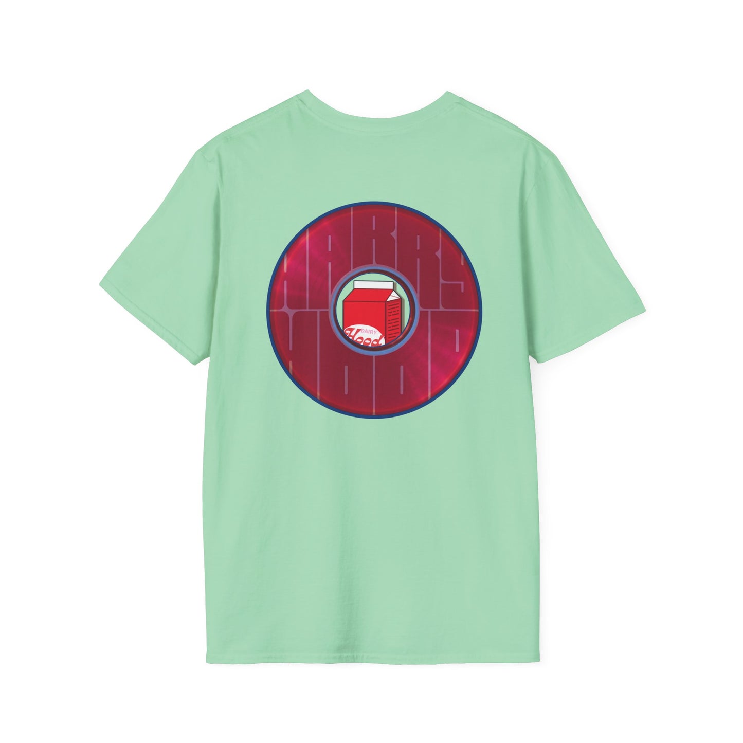 Classic Donut Tee - Unisex Soft-Style - "Harry Left His Shirt" - series 1.0  - variant 3 - red/magenta donut - w/milk