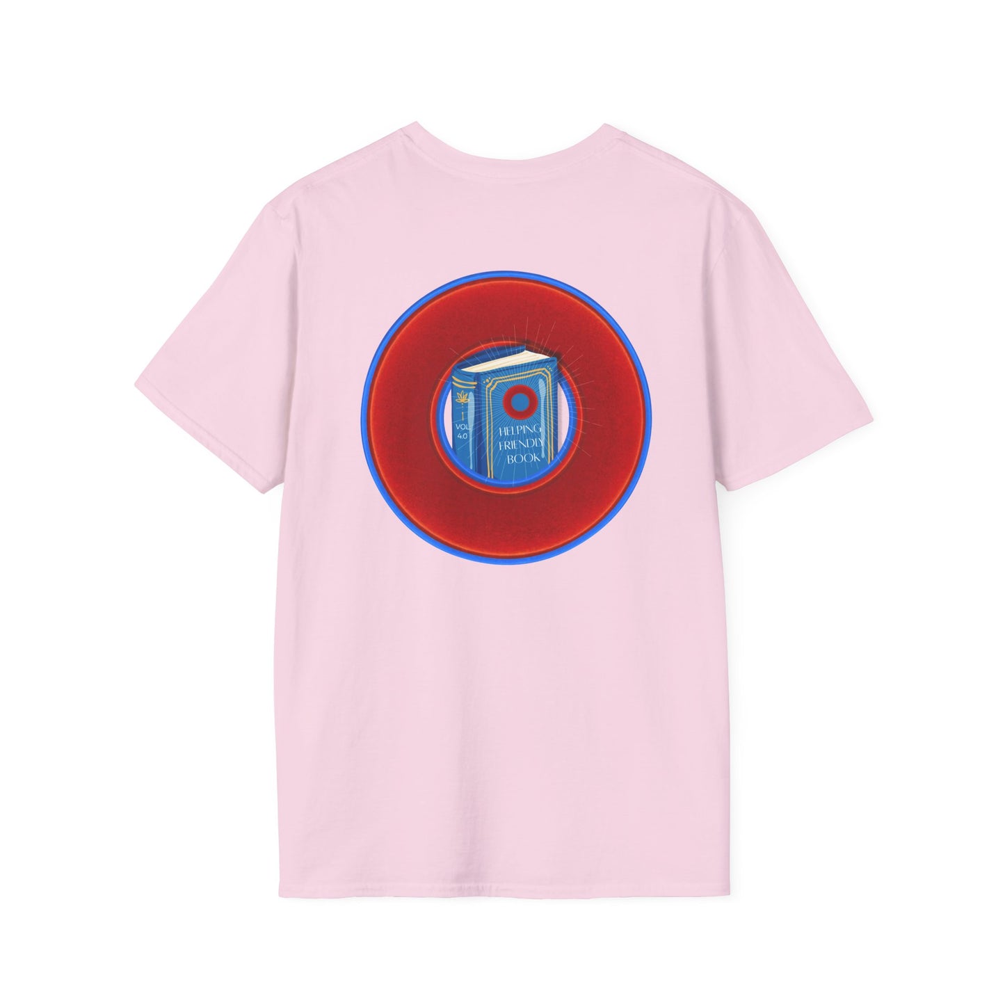 Classic Donut Tee - Unisex Soft-Style - "Helping Phriendly Donut Tee" - vivid red donut - w/shine- variant 2