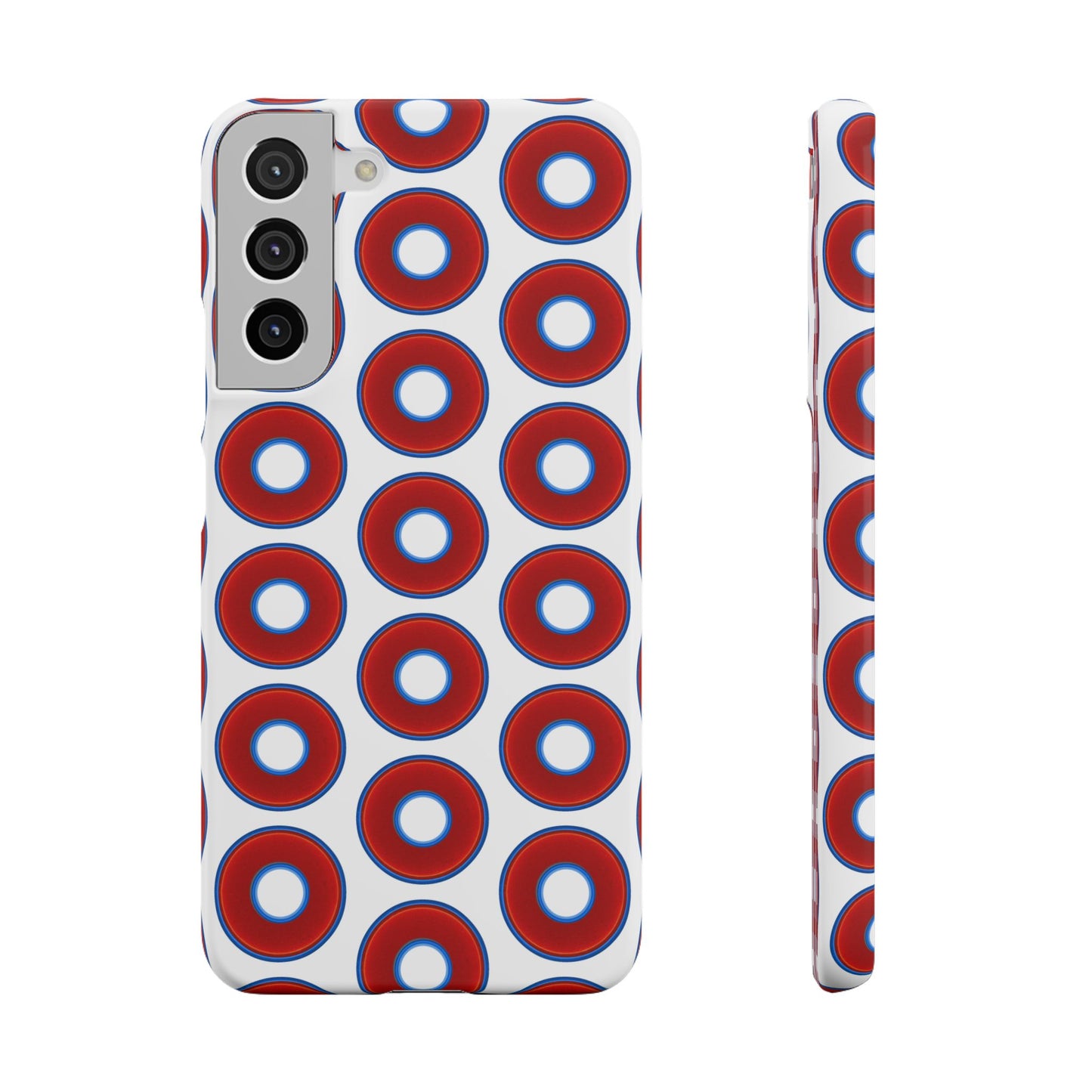 Lumpy Donut Snap Case - red vivid donut print w/white background