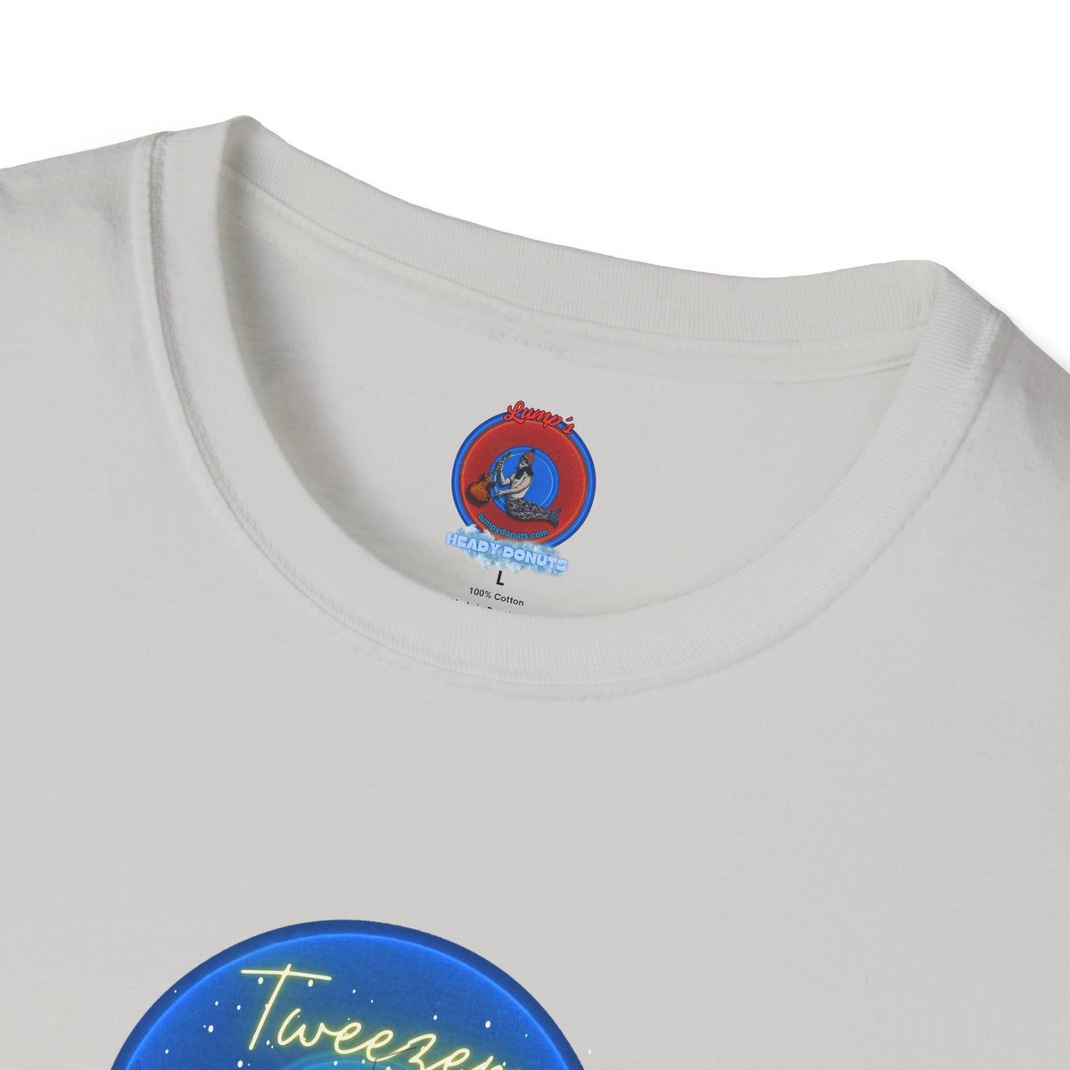 Classic Donut Tee - Unisex Soft-Style - "The Donut Reprised" - vivid blue donut