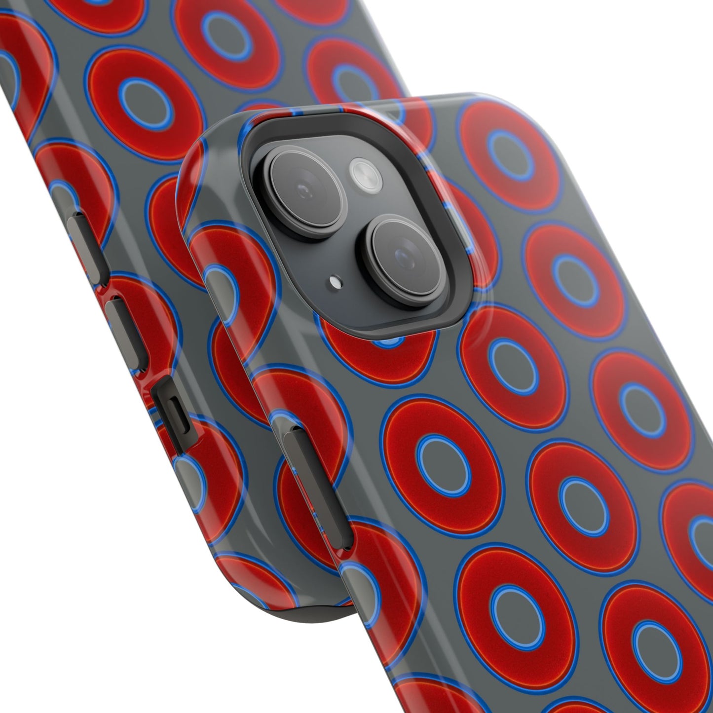 Magnetic Tough Donut Case - red vivid donut print w/dark gray background