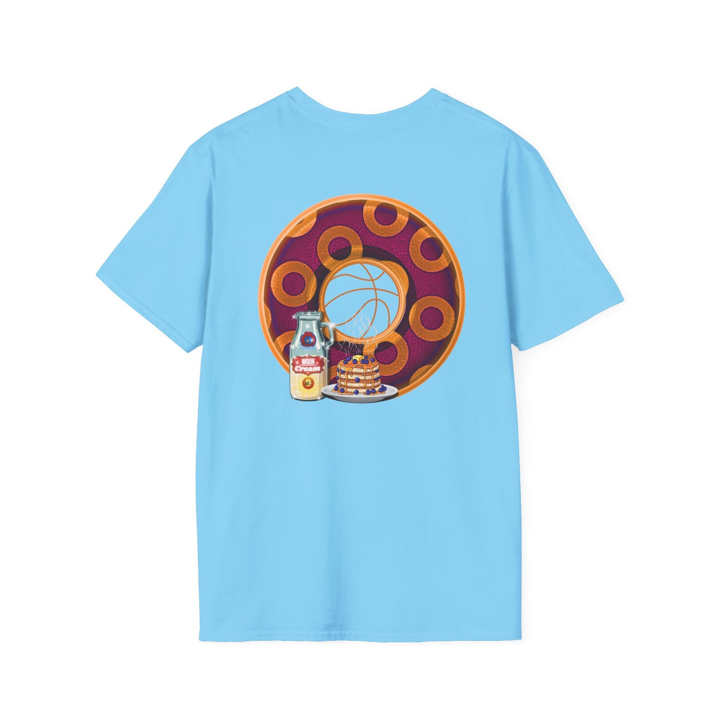 Classic Donut Tee - Unisex Soft-Style - "Princely Wooked Cream - YEMSG Donut " - burgundy/orange rustic paradox donut - variant 2