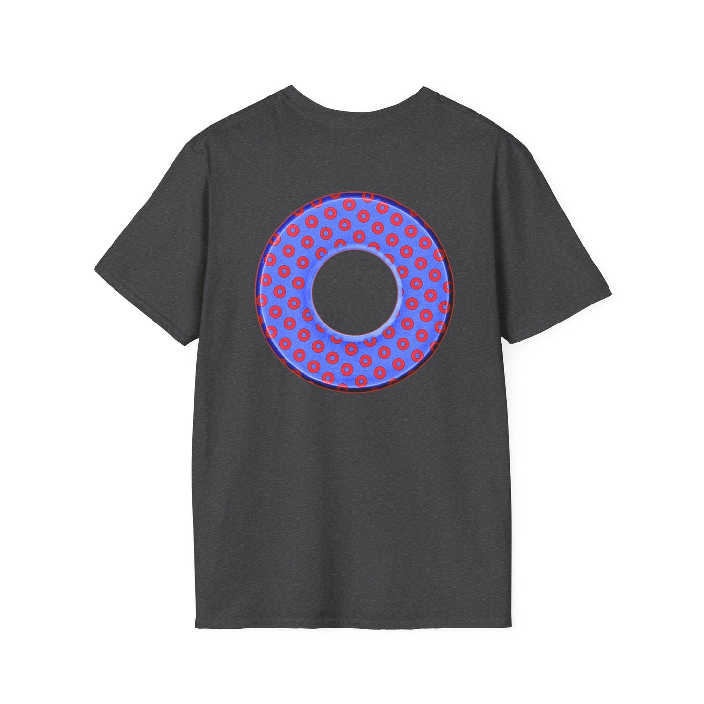 Plain Donuts/Unisex Soft-Style - "Plain Electric Paradoxical Donuts" - light royal blue/red donuts