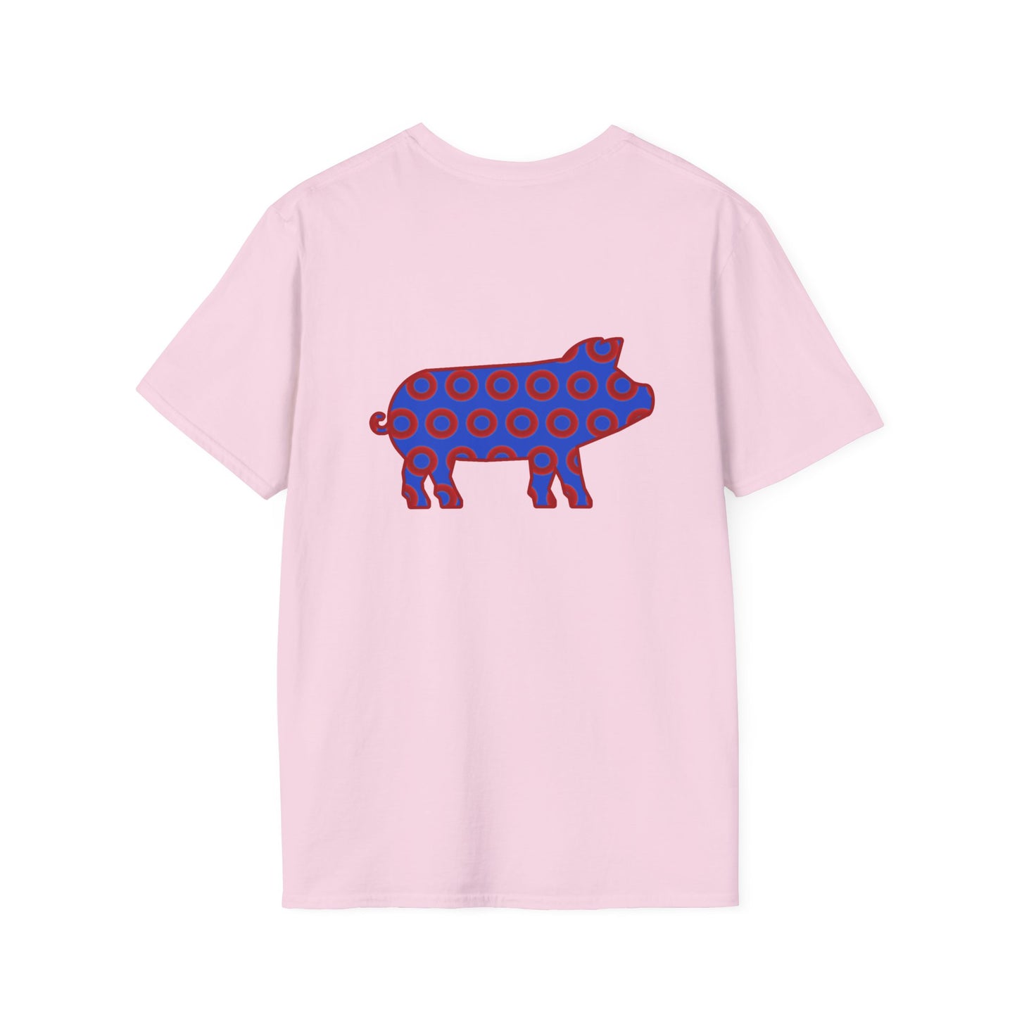 Classic Donut Tee - Unisex Soft-Style - "Guyute's Ugly Donut" - vivid red/blue donut pattern - variant 3