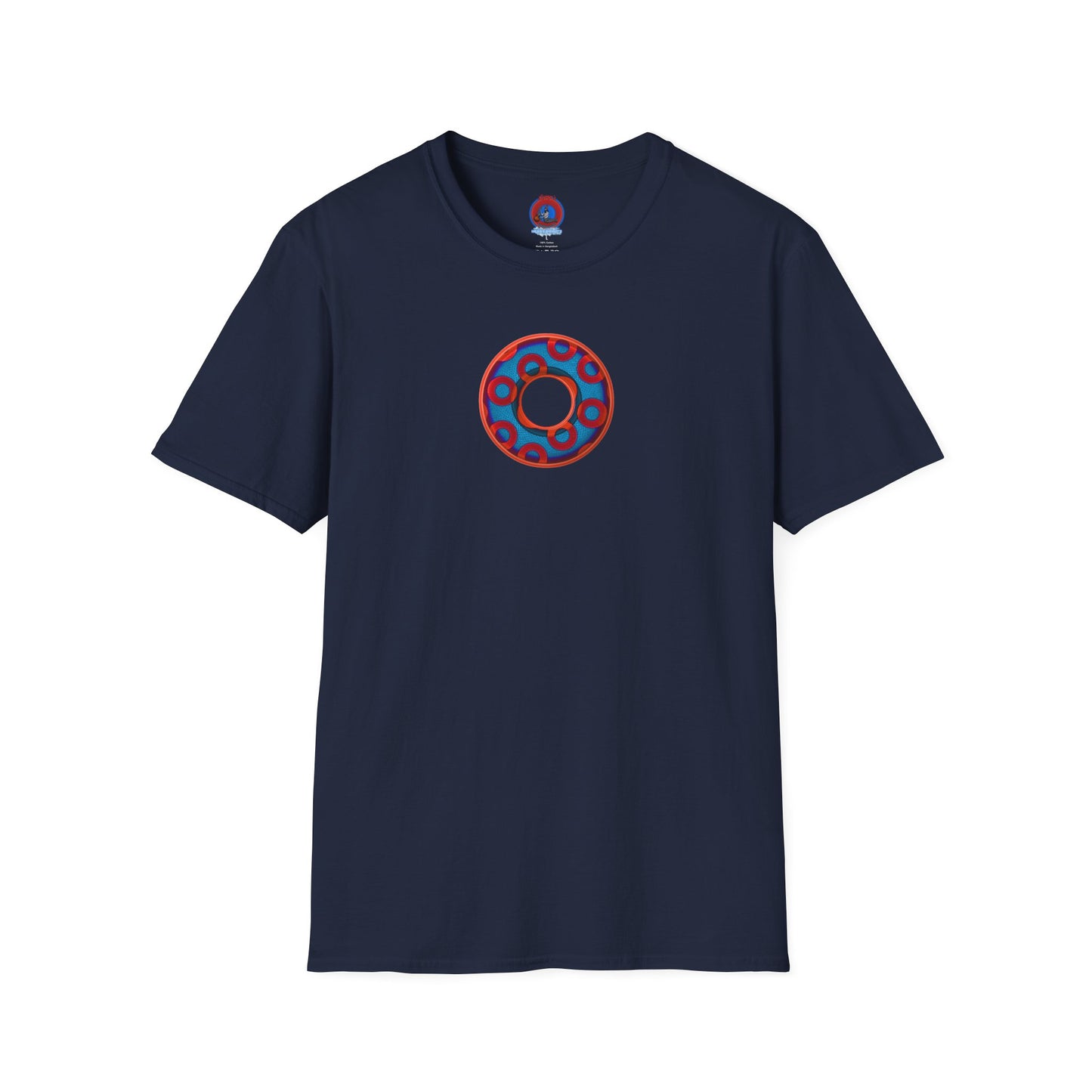 Plain Donuts/Unisex Soft-Style - "Plain Rustic Paradoxical Donuts" - red/light royal blue donuts