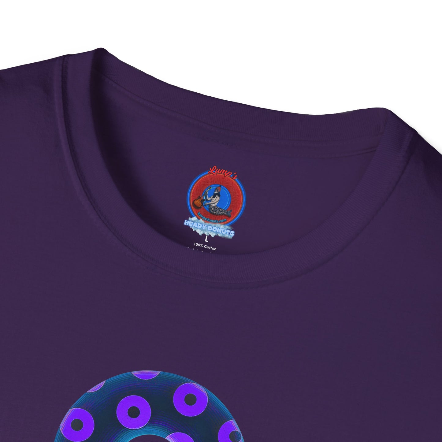 Plain Donuts/Unisex Soft-Style - "Plain Blimpy Paradoxical Donuts" - dark steel blue/vivd dark purple donuts