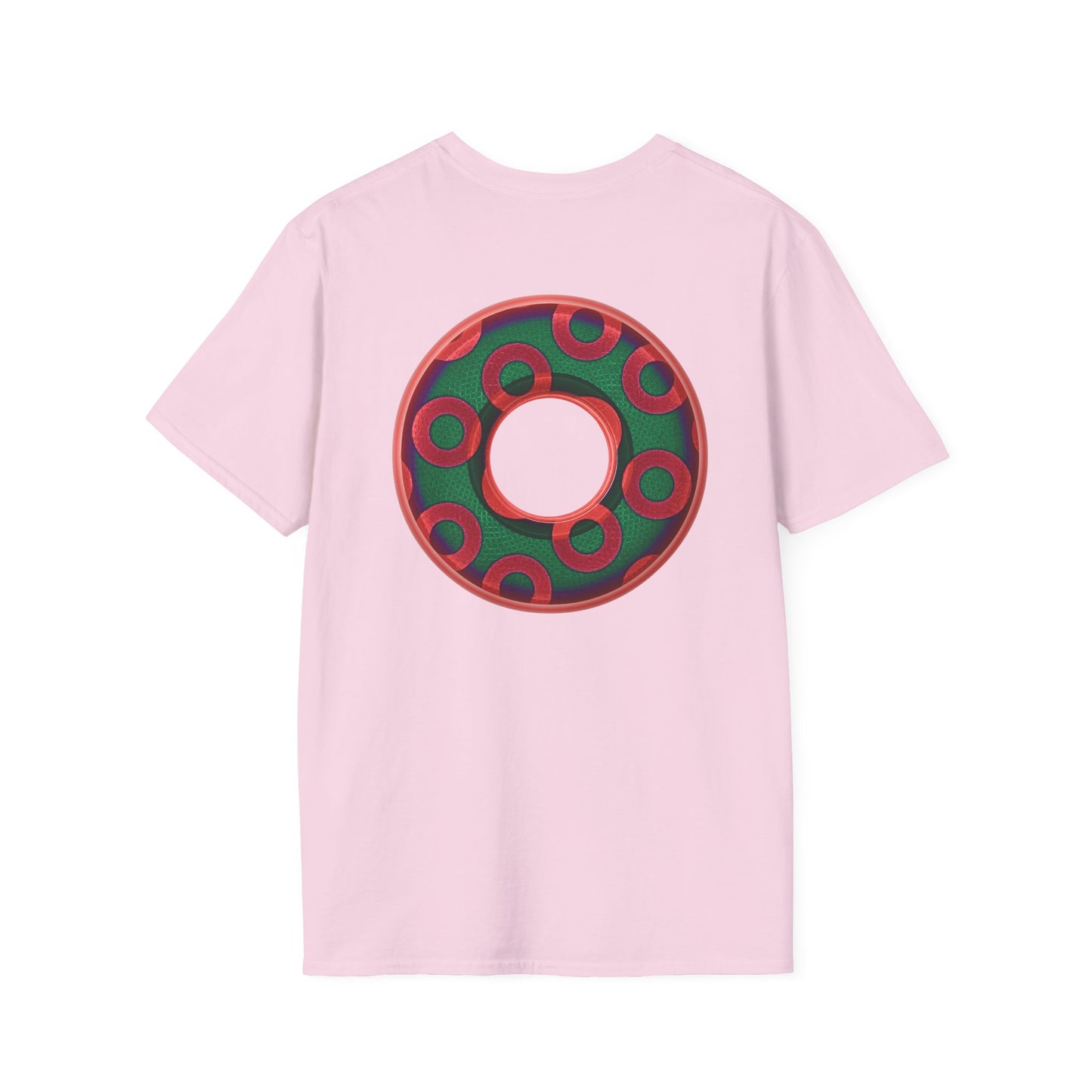 Plain Donuts/Unisex Soft-Style - "Plain Rustic Paradoxical Donuts" - green/red donuts