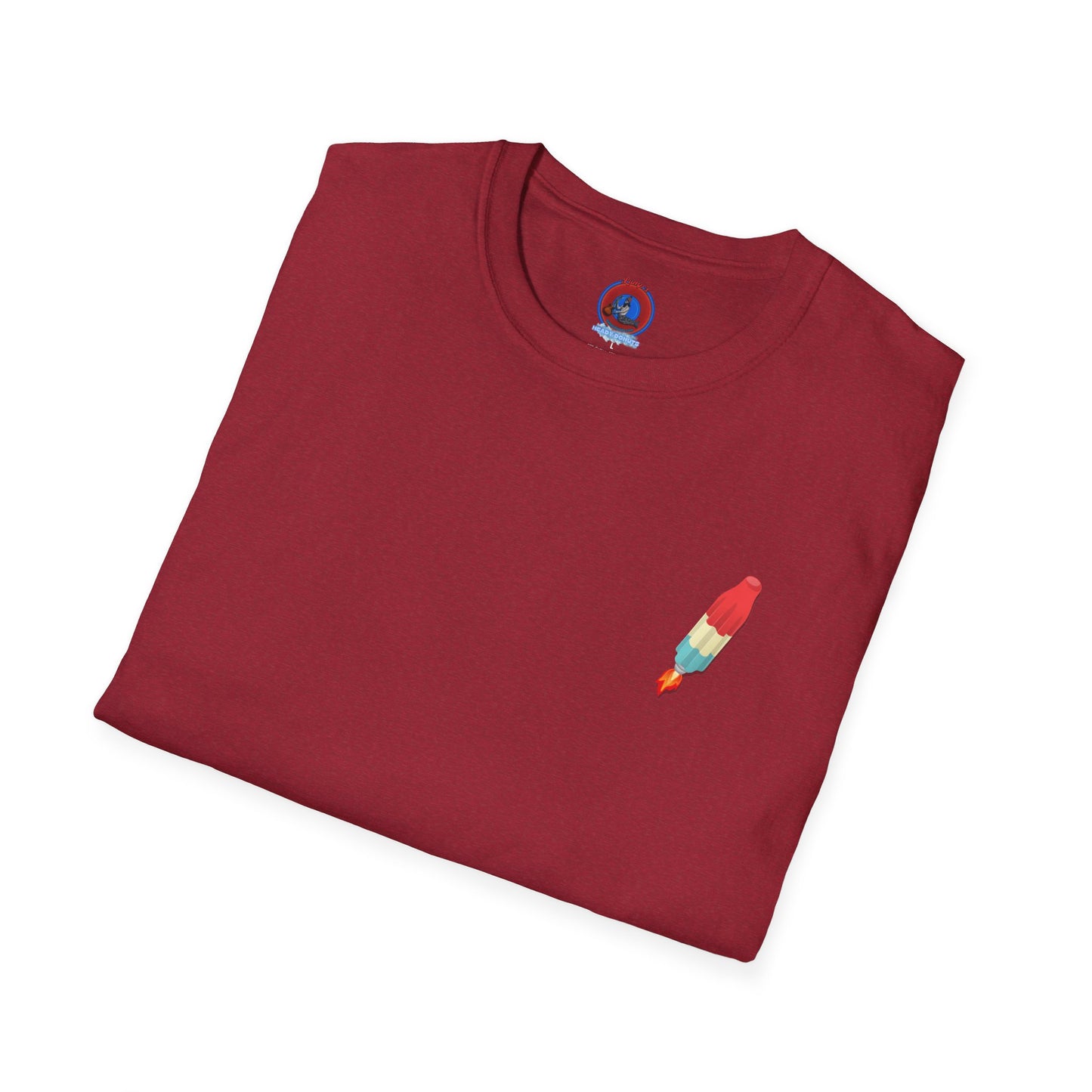 Classic Donut Tee - Unisex Soft-Style - "Blow this Popsicle Stand" - red/blue/cream - bomb pop