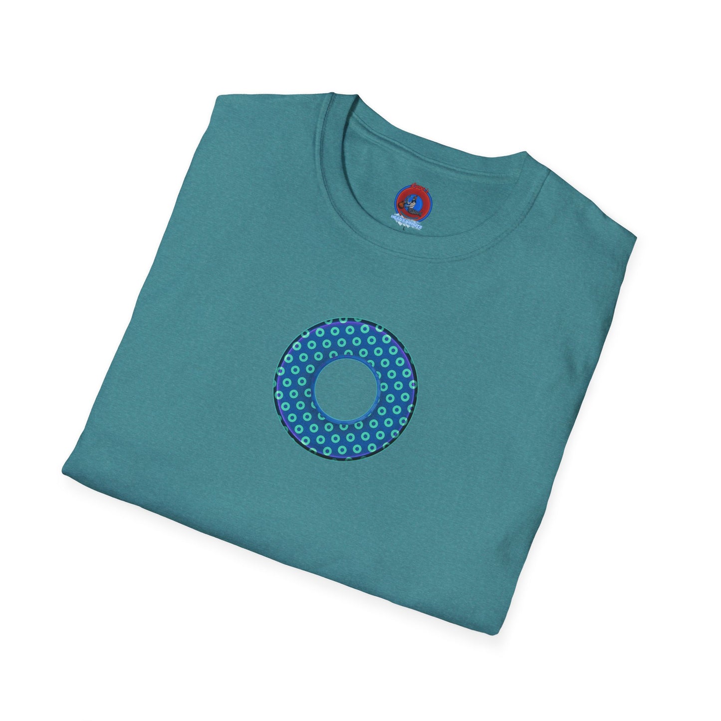 Plain Donuts/Unisex Soft-Style - "Plain Electric Paradoxical Donuts" - blue/seafoam green donuts
