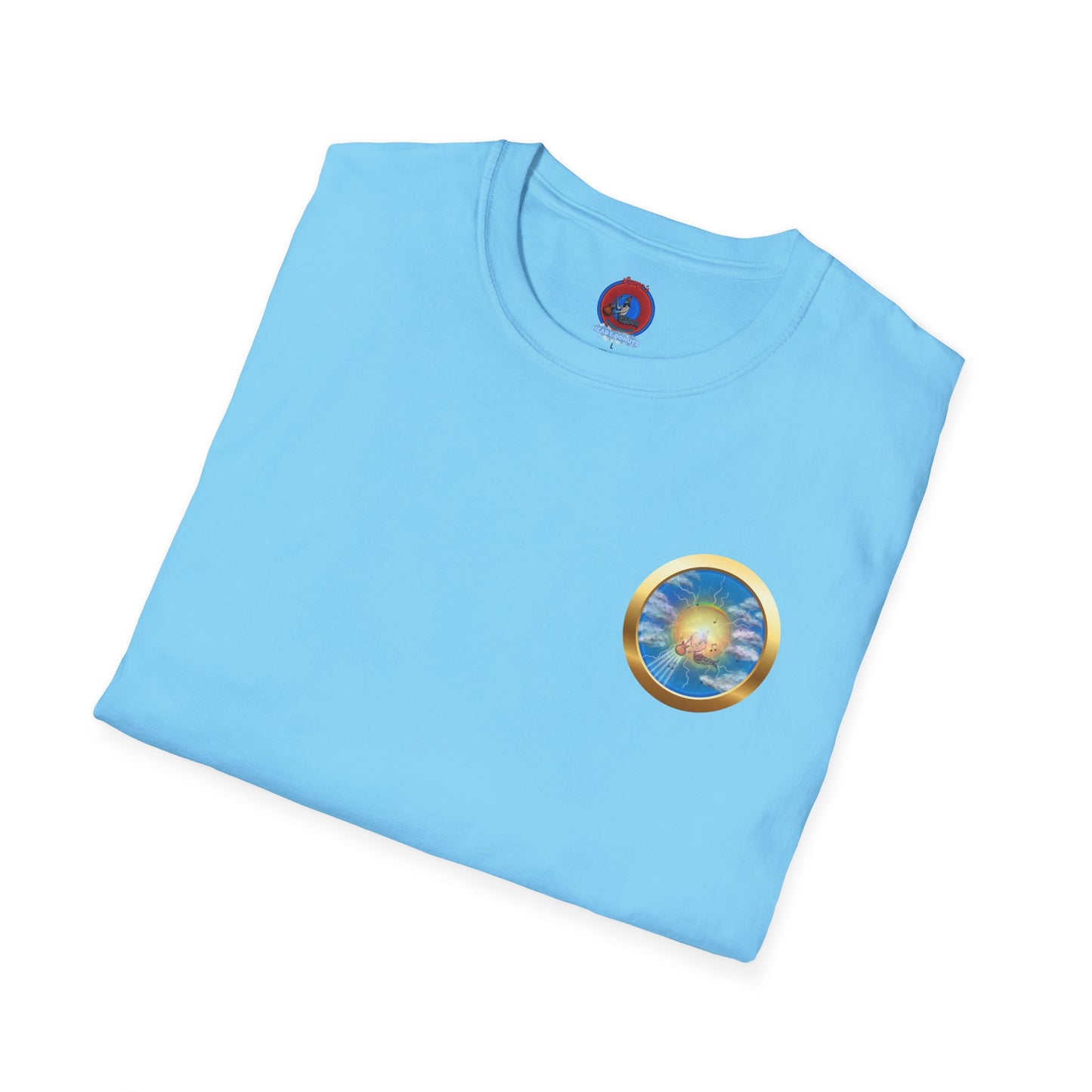 Classic Donut Tee - Unisex Soft-Style - "The Divided Donut" - variant 1 - blue/blue donut [*50% to The Divided Sky Foundation]
