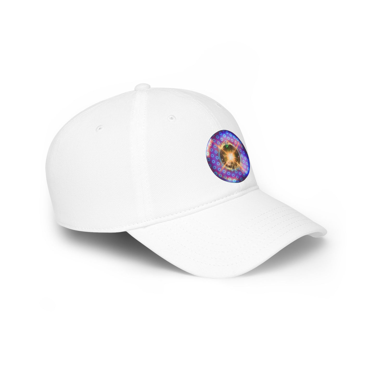 Lumpy Donut Baseball Cap - "Split Open Donuts" - paradoxical purple/light blue donut w/