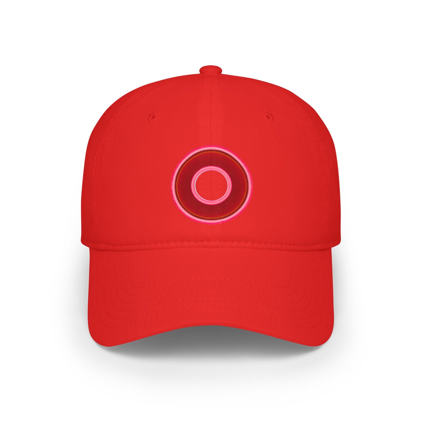 Lumpy Donut Baseball Cap - "Plain [Mary] Jane" - rustic red donut w/