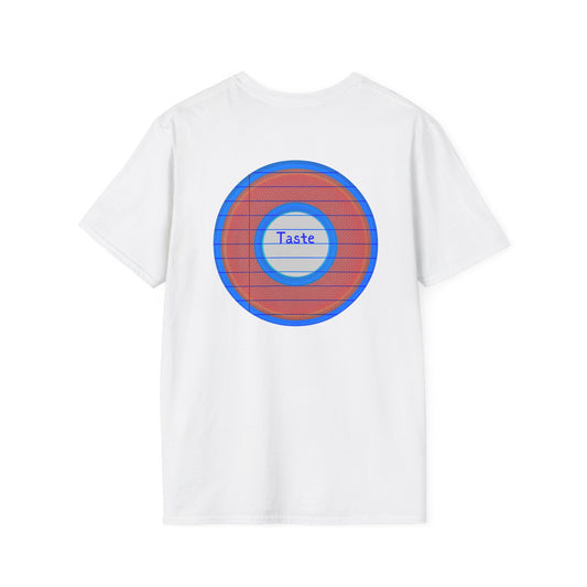 Coffee Traders Tee - Unisex Soft-Style - "Tasty Coffee" - paradoxical donut/rustic red donut - variant 2 - logo front/tasty back